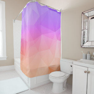 Modernes geometrisches Design Lila bis rosa Gradat Duschvorhang