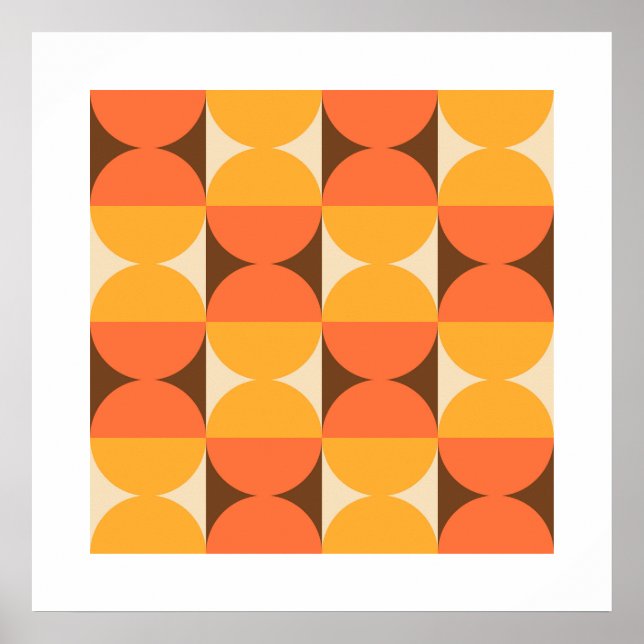 Modernes geometrisches Design Mitte des Jahrhunder Poster (Vorne)