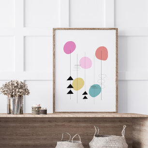 Modernes geometrisches Design Mitte des Jahrhunder Poster