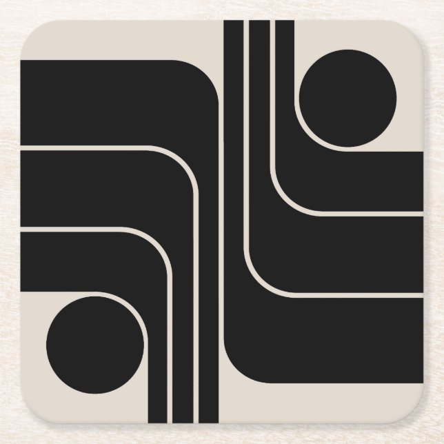 Modernes geometrisches Design Mitte des Jahrhunder Rechteckiger Pappuntersetzer (Vorderseite)