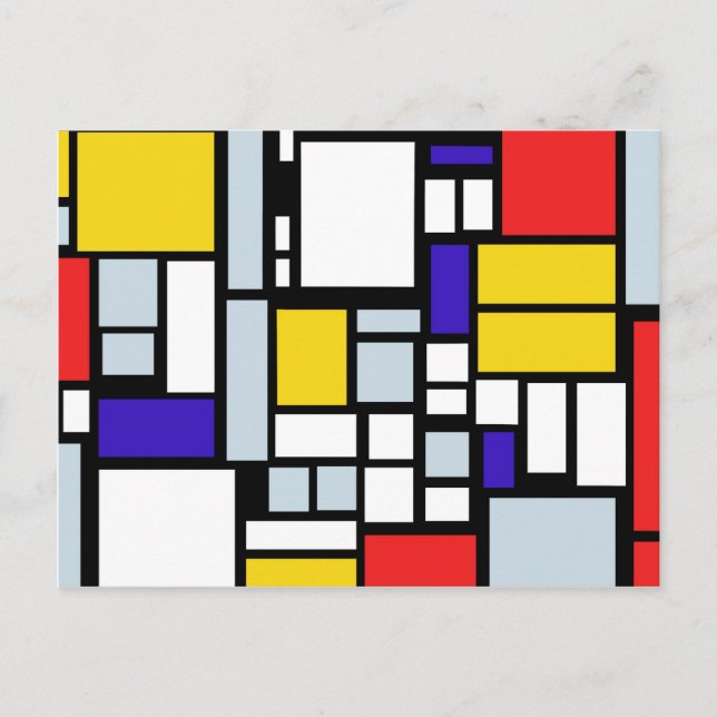 Modernes geometrisches Design, Primärfarben Postkarte (Vorderseite)