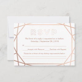 Modernes geometrisches, Diamant geformtes Hochzeit RSVP Karte