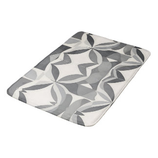 Modernes geometrisches Diamantmuster in Grau und W Badematte