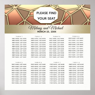 Modernes geometrisches Gold/Bronze-Hochzeit Poster