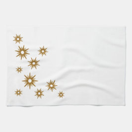 Modernes geometrisches Gold-Sternexplosion-Design Geschirrtuch