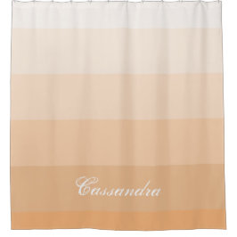 Modernes geometrisches Gradient Peach mit Individu Duschvorhang