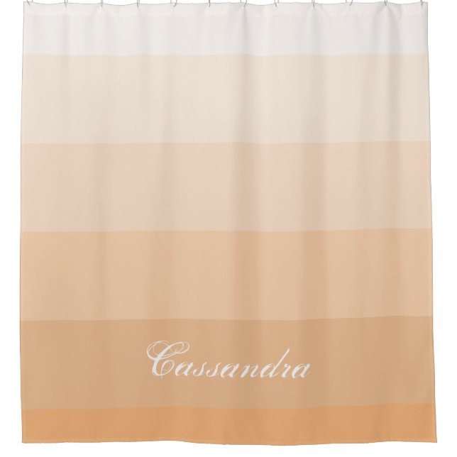 Modernes geometrisches Gradient Peach mit Individu Duschvorhang (Vorderseite)