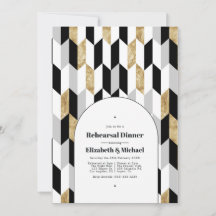 Modernes geometrisches Hochzeitessen Probe