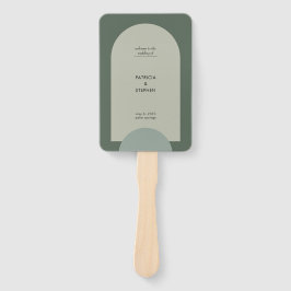 Modernes geometrisches Hochzeitsprogramm für Grüne Fächer