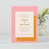 Modernes geometrisches Jubiläum Party Rosa und Ora