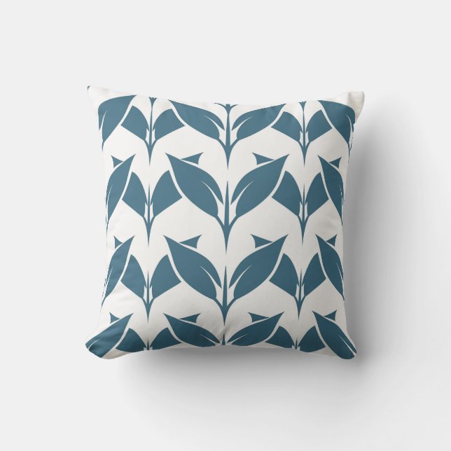 Modernes geometrisches Leaf zeitgenössisches HomeD Kissen (Vorderseite)