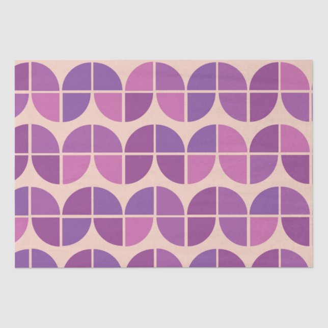 Modernes geometrisches Lila Muster des Mittelzentr Seidenpapier (Vorderseite)