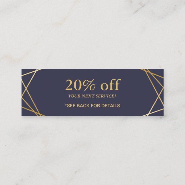 Modernes geometrisches mini visitenkarte (Vorderseite)