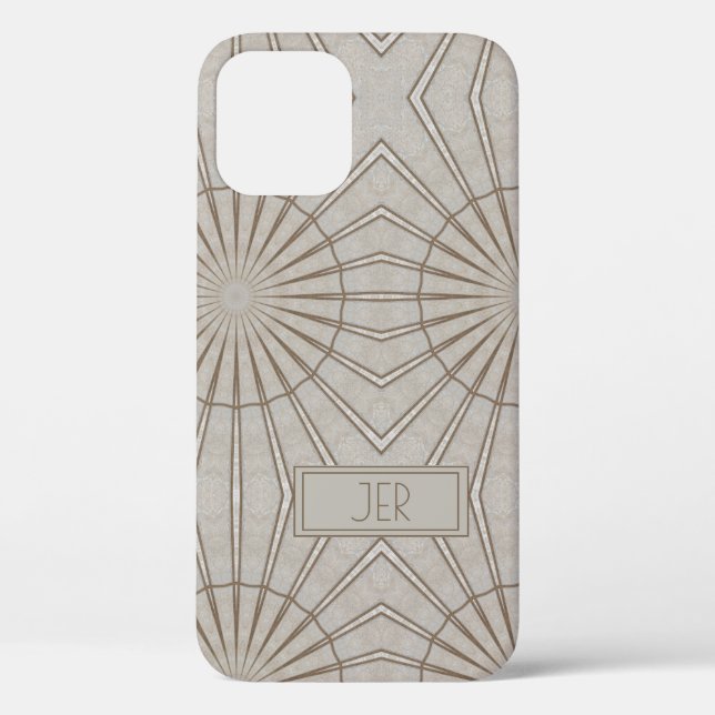 Modernes geometrisches Mit Monogramm Sleek Stilbra Case-Mate iPhone Hülle (Rückseite)