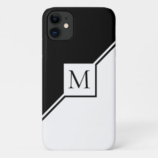 Modernes geometrisches Monogramm in Schwarzweiß Case-Mate iPhone Hülle