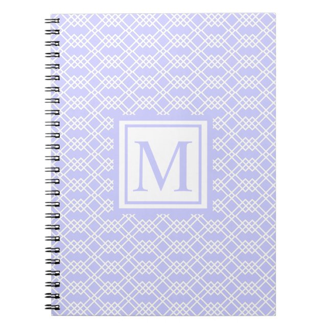 Modernes geometrisches Monogramm Periwinkle Blau Notizblock (Vorderseite)