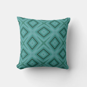 Modernes geometrisches Muster aquamarin blau Kissen