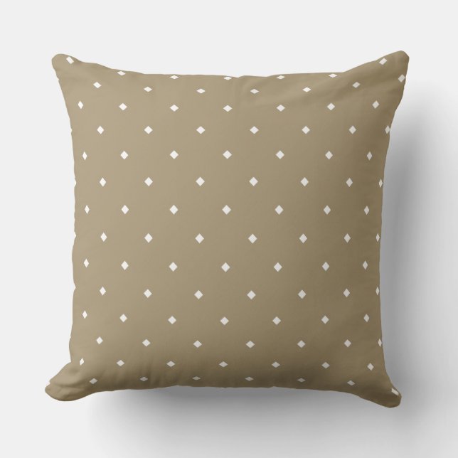 Modernes, geometrisches Muster auf Beige Kissen (Vorderseite)