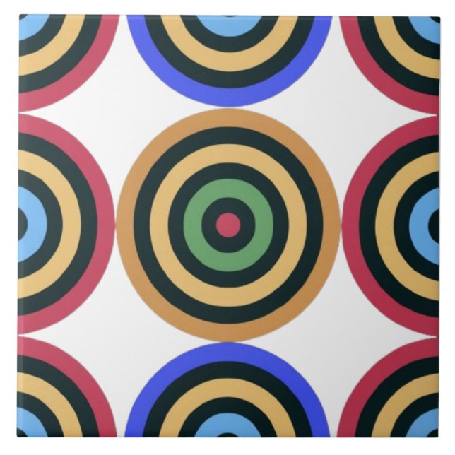 Modernes geometrisches Muster aus dem Mittelalter Fliese (Vorderseite)