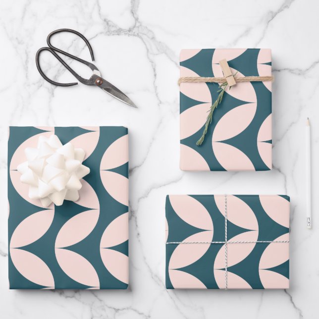 Modernes geometrisches Muster aus dem Mittelalter  Geschenkpapier Set (Vorderseite)