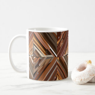 Modernes geometrisches Muster aus Diamantholz Kaffeetasse