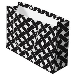 Modernes, geometrisches Muster aus Schwarz und Wei Große Geschenktüte