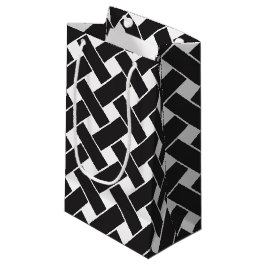 Modernes, geometrisches Muster aus Schwarz und Wei Kleine Geschenktüte