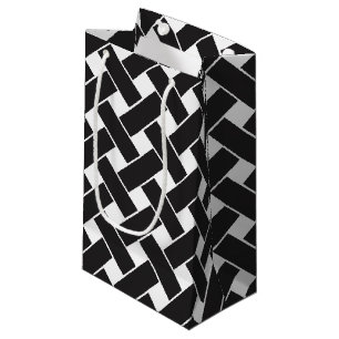 Modernes, geometrisches Muster aus Schwarz und Wei Kleine Geschenktüte