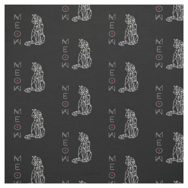 Modernes, geometrisches Muster aus Schwarz und Wei Stoff (Muster)