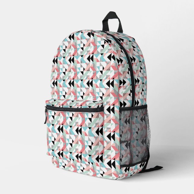 Modernes geometrisches Muster Bedruckter Rucksack (Rückseitige Ecke Rechts)