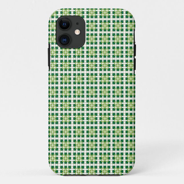 Modernes geometrisches Muster der grünen Wälder Case-Mate iPhone Hülle (Rückseite)