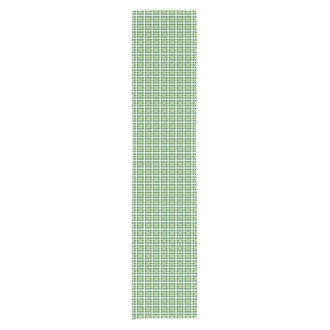 Modernes geometrisches Muster der grünen Wälder Kurzer Tischläufer (Vorderseite)