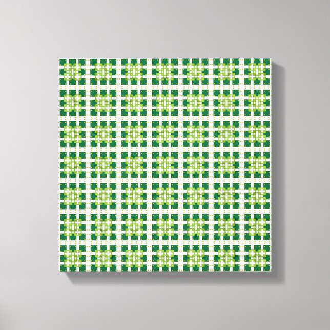 Modernes geometrisches Muster der grünen Wälder Leinwanddruck (Vorderseite)