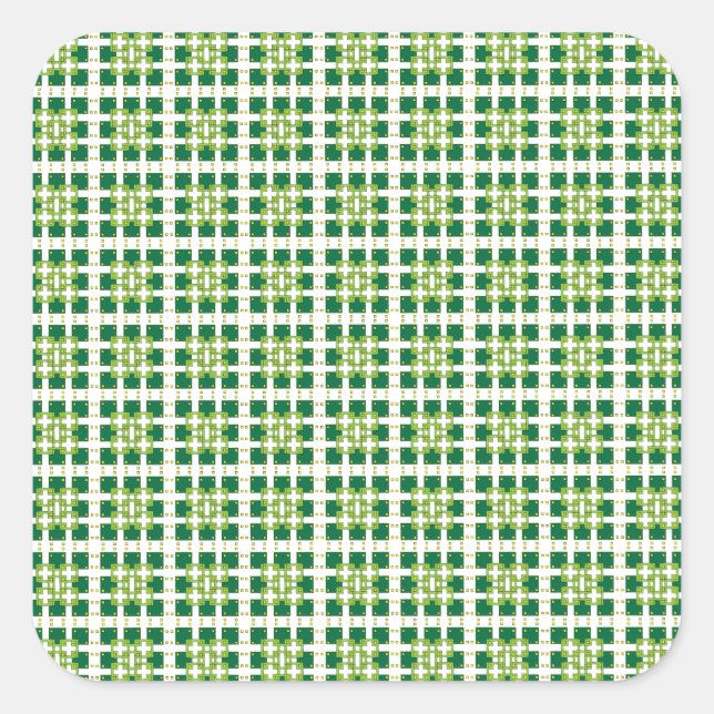 Modernes geometrisches Muster der grünen Wälder Quadratischer Aufkleber (Vorderseite)
