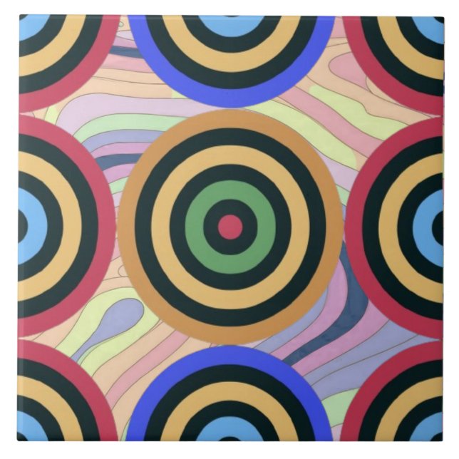 Modernes geometrisches Muster des mittleren Jahrhu Fliese (Vorderseite)