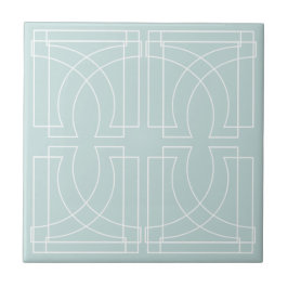 Modernes geometrisches Muster dusty Blue Fliese