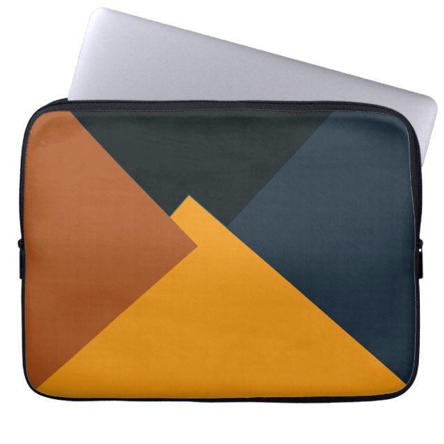 Modernes geometrisches Muster für die Retrofarben  Laptopschutzhülle (Vorderseite)