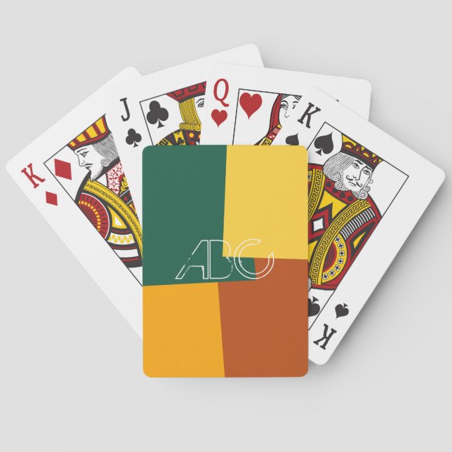 Modernes geometrisches Muster für die Retrofarben  Spielkarten (Rückseite)