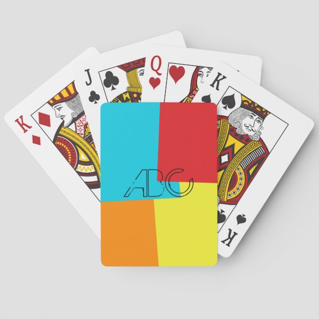 Modernes geometrisches Muster für die Retrofarben  Spielkarten (Rückseite)