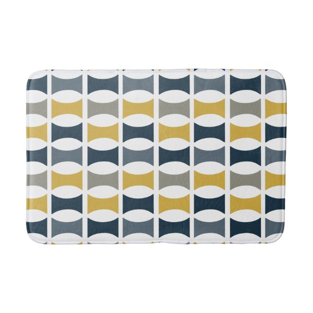 Modernes geometrisches Muster für Mustard der Mari Badematte (Vorderseite)