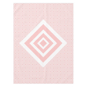 Modernes geometrisches Muster, hell rosa und weiß Tischdecke