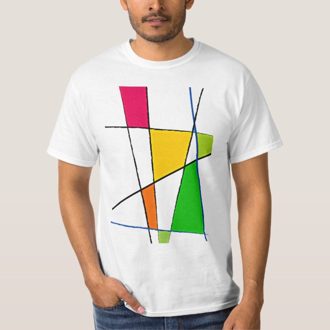 Modernes geometrisches Muster-helle Farben T-Shirt (Vorderseite)