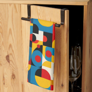 Modernes geometrisches Muster im Bauhausstil Geschirrtuch