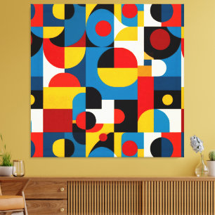 Modernes geometrisches Muster im Bauhausstil Leinwanddruck