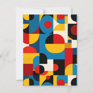 Modernes geometrisches Muster im Bauhausstil Postkarte