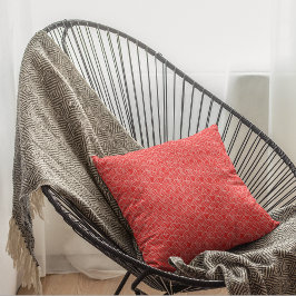 Modernes geometrisches Muster in Red Japanese Wave Kissen