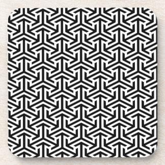 modernes geometrisches Muster in Schwarzweiß Untersetzer