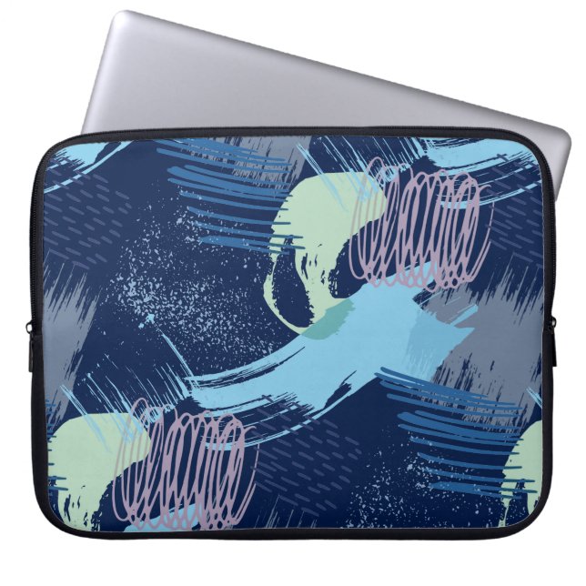 Modernes geometrisches Muster Laptopschutzhülle (Vorderseite)