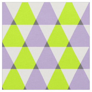 Modernes geometrisches Muster Lila grüner Dreiecke Stoff