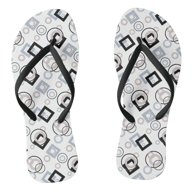 Modernes geometrisches Muster mehrfarbig Flip Flops (Fußbett)
